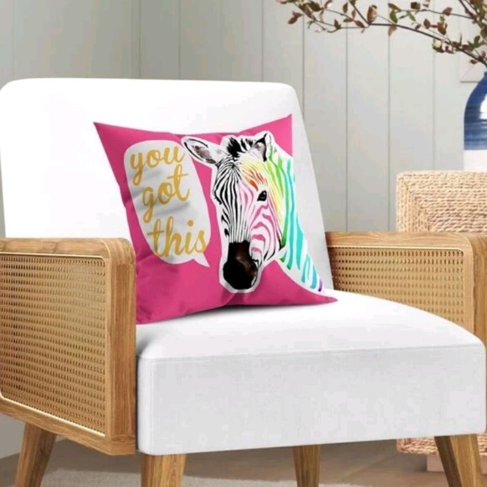 Colorful Zebra Pillow Cover - Picture 3 of 4